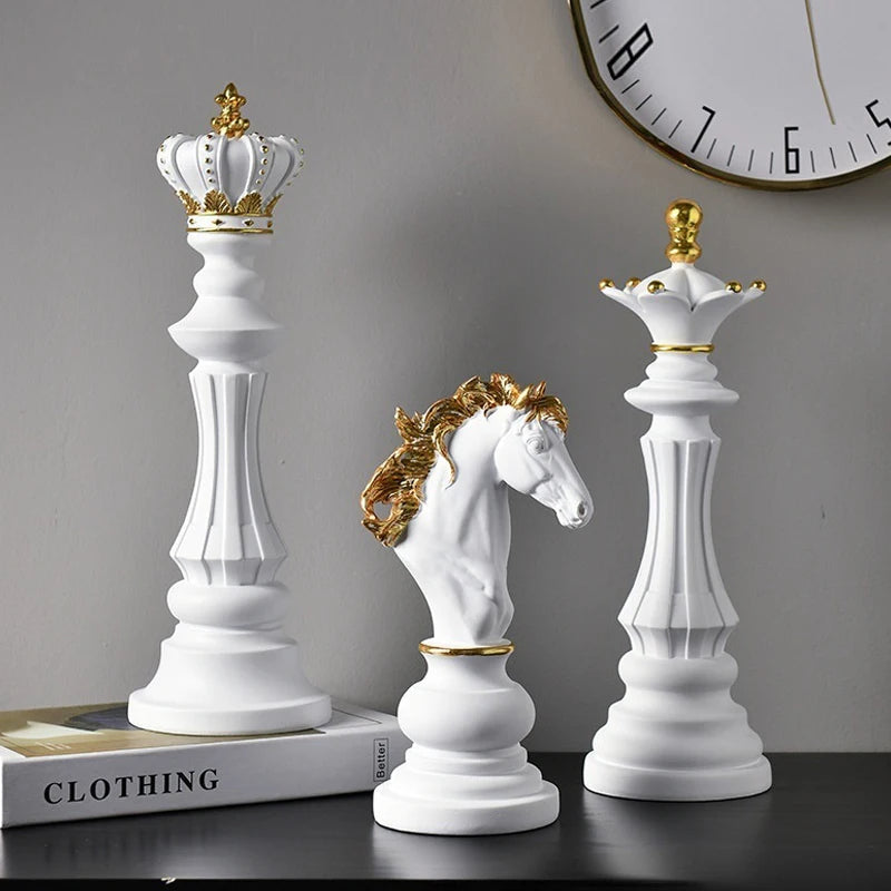 Anyhouz Home Figurine 3pc Chess Piece Black Resin