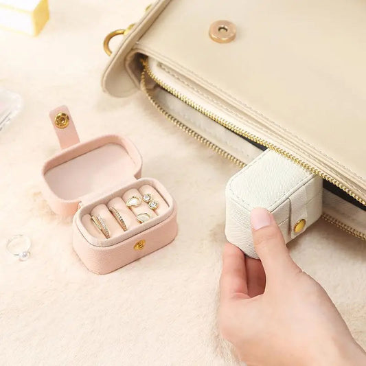Anyhouz Jewelry Storage Mini Ring Box Portable 1pc New Pink