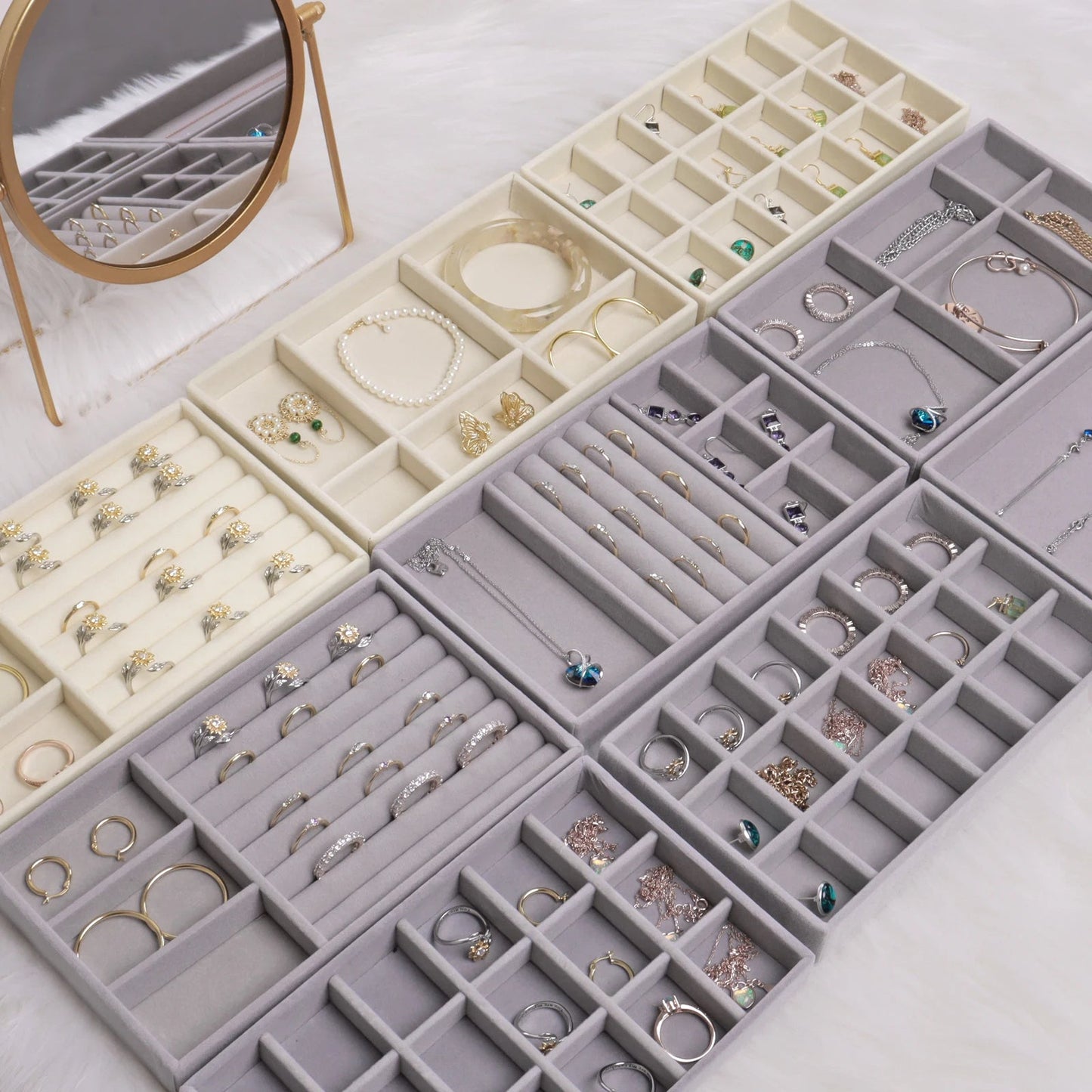 Anyhouz Jewelry Storage Beige Design E Display Tray