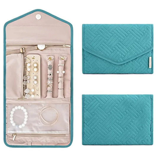 Anyhouz Jewelry Storage Foldable Case Blue Small Portable