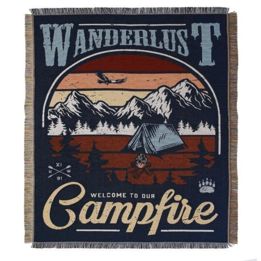 Anyhouz Wanderlust Campfire Throw Blanket with Tassel