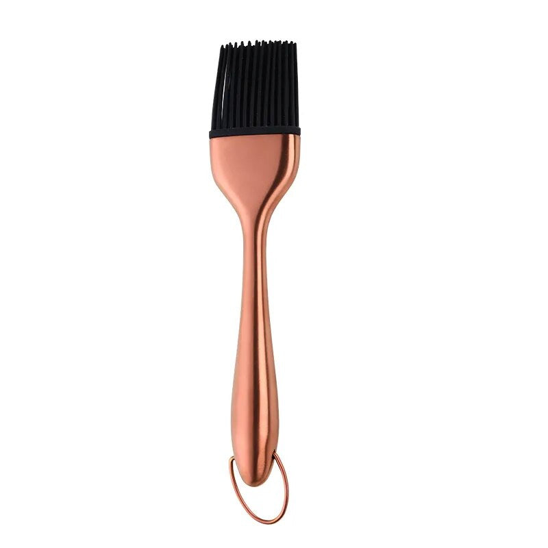 AnyGleam Brush Rose Gold Stainless Steel Handle Oil for BBQ and Bread Basting