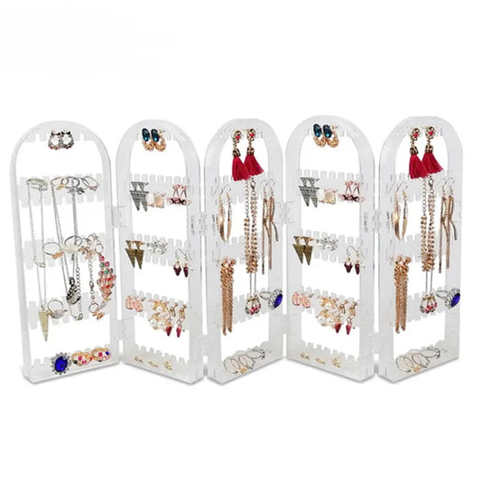 Anyhouz Jewelry Shelf Stand Holder 5 White Fans Panels
