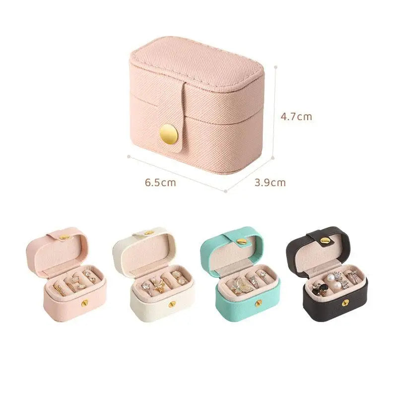 Anyhouz Jewelry Storage Mini Ring Box Portable 1pc New Black