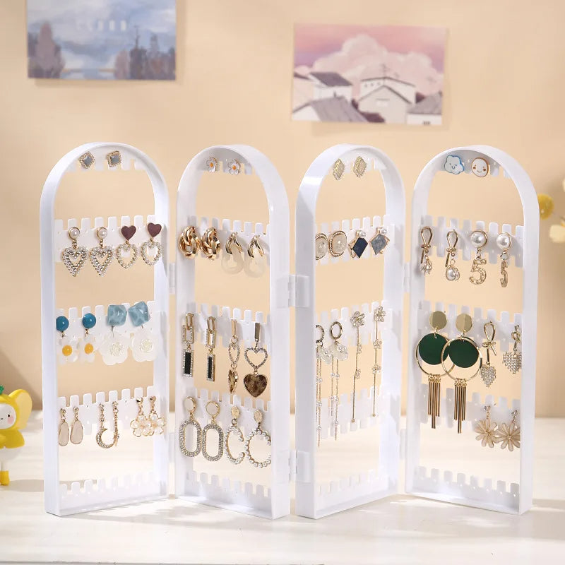 Anyhouz Jewelry Shelf Stand Holder 3 White Fans Panels
