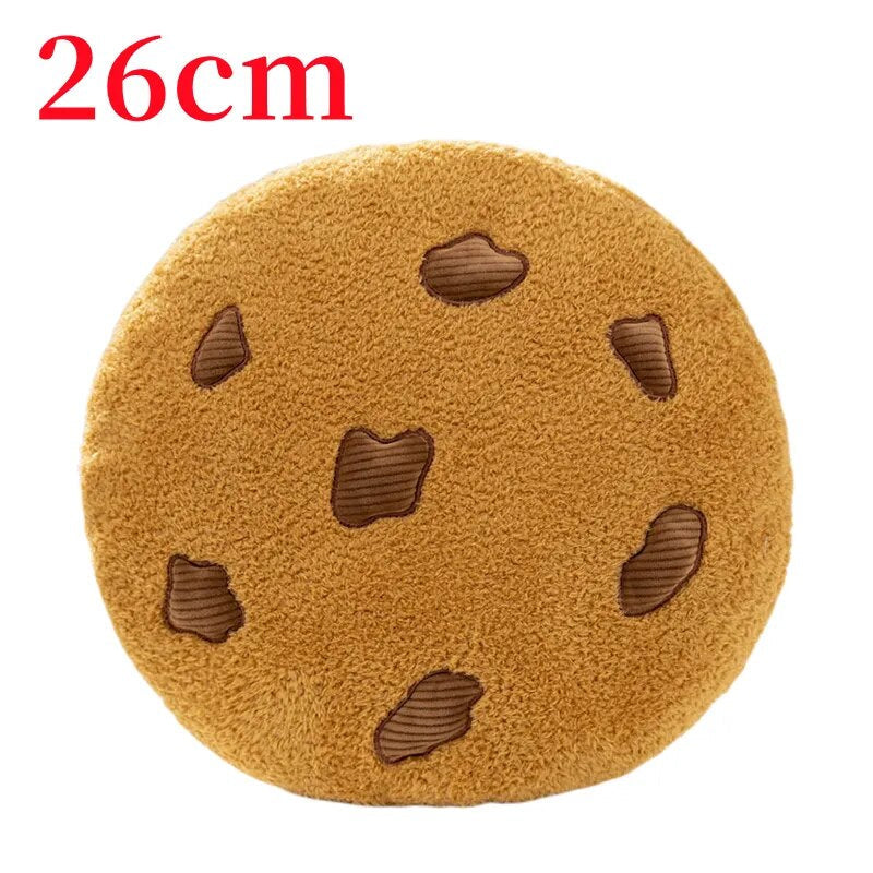 Anyhouz Plush Pillow Light Brown Chocolate Cookies Biscuit Shape Stuffed Soft Pillow Seat Cushion Room Decor 26cm