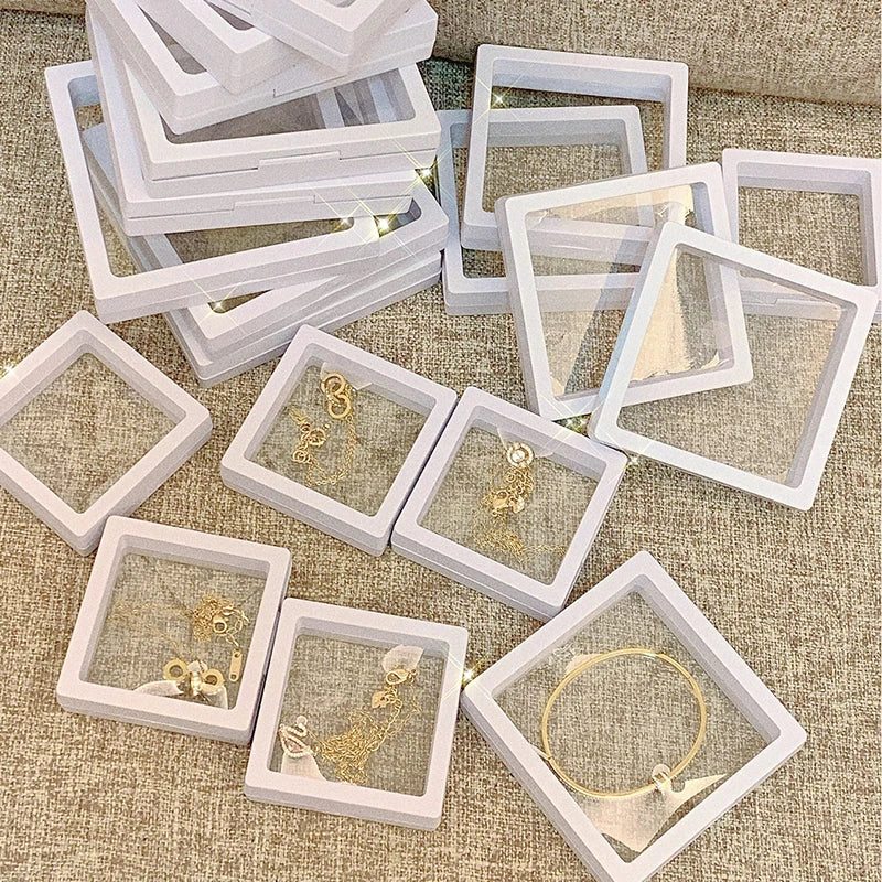 Anyhouz Jewelry Storage 10PCS Yellow Set 3D Floating Display Case Stands 11x11cm