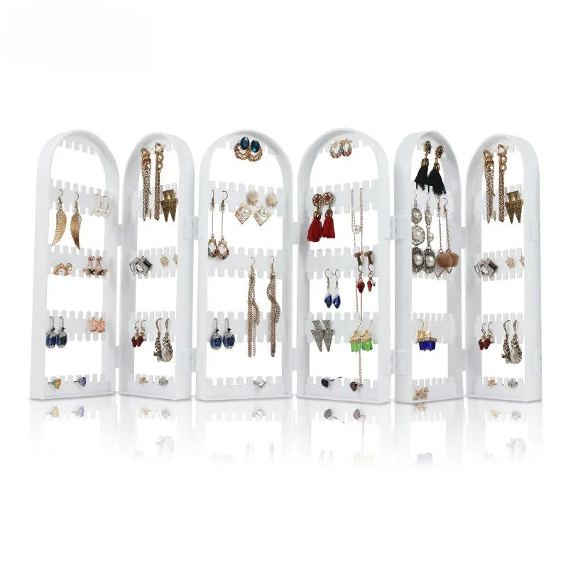 Anyhouz Jewelry Shelf Stand Holder 6 White Fans Panels