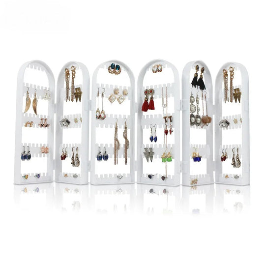 Anyhouz Jewelry Shelf Stand Holder 6 White Fans Panels