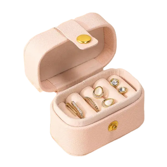 Anyhouz Jewelry Storage Mini Ring Box Portable 1pc Pink
