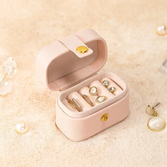 Anyhouz Jewelry Storage Mini Ring Box Portable 1pc Pink