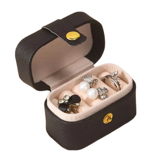 Anyhouz Jewelry Storage Mini Ring Box Portable 1pc Black