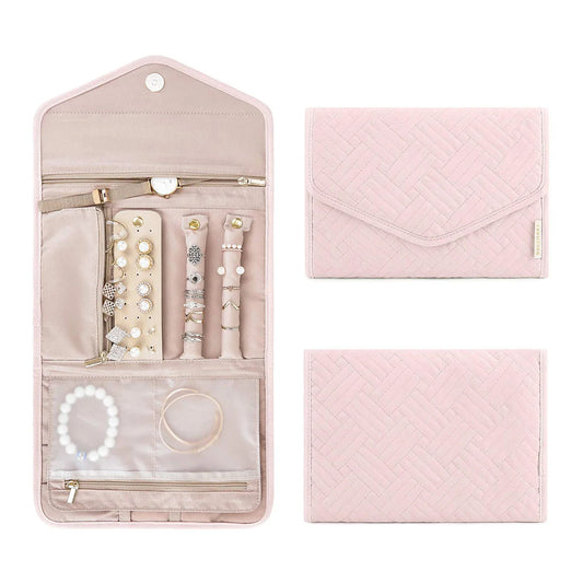 Anyhouz Jewelry Storage Foldable Case Pink Small Portable