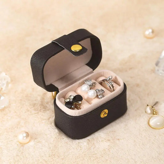 Anyhouz Jewelry Storage Mini Ring Box Portable 1pc Black