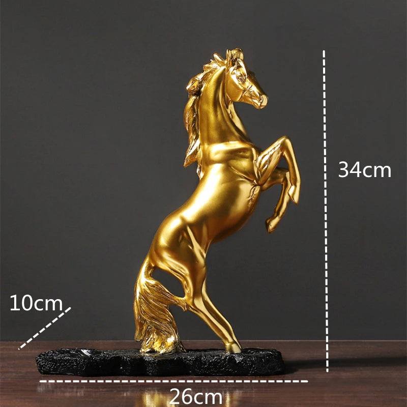 Anyhouz Home Figurine Golden Horse Wine Rack Storage Figurines