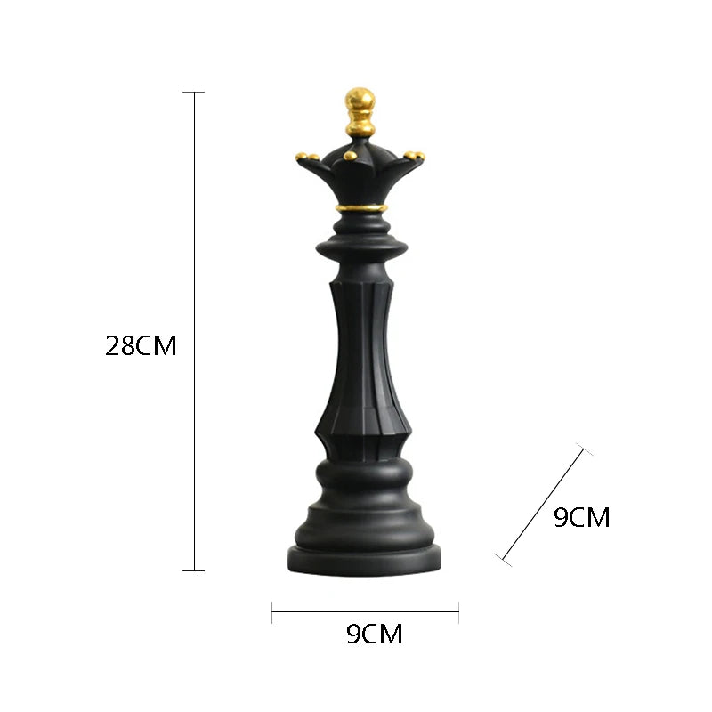 Anyhouz Home Figurine Chess Piece Black Queen Medium Resin