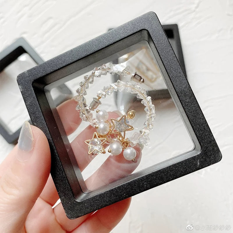 Anyhouz Jewelry Storage 10PCS Black Set 3D Floating Display Case Stands 11x11cm