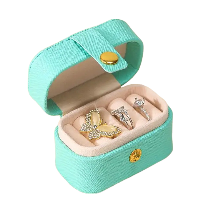 Anyhouz Jewelry Storage Mini Ring Box Portable 1pc Green