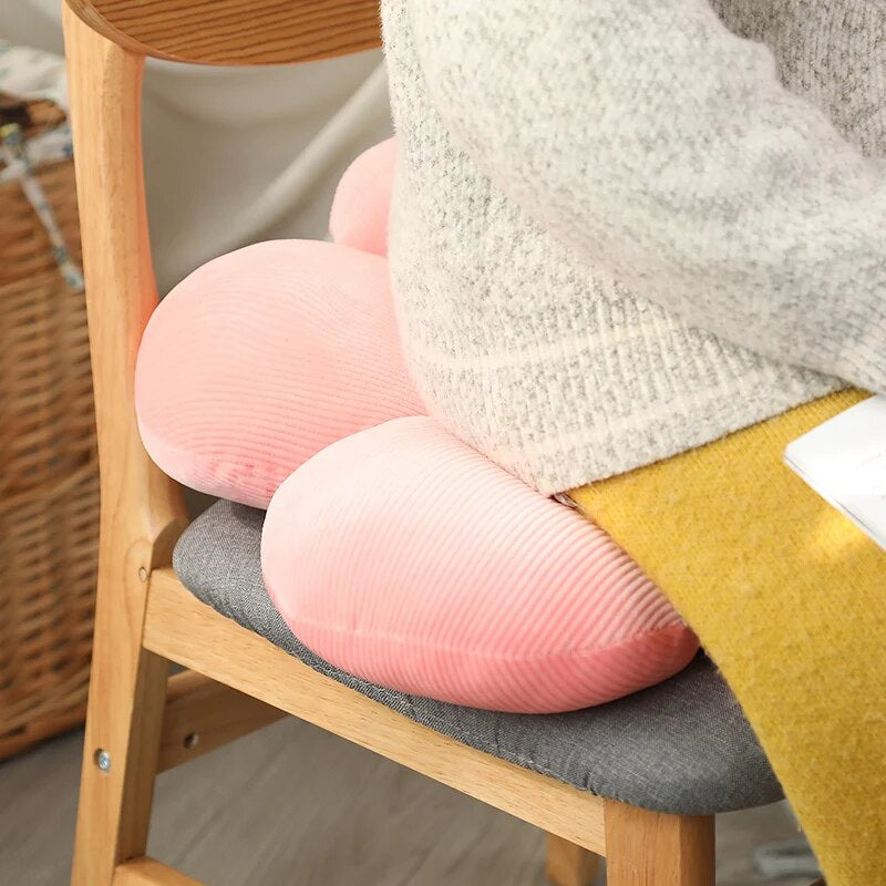 Anyhouz Plush Pillow White Pink Flower Shape Stuffed Soft Pillow Seat Cushion Room Decor 30-35cm