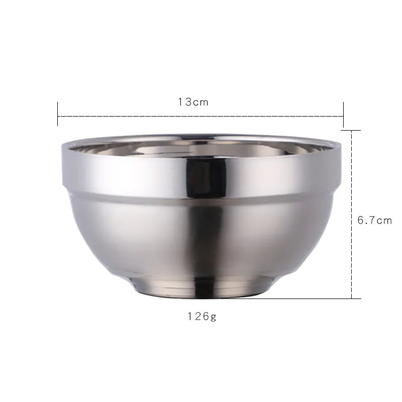 Anygleam Rose Gold 5Pcs Big Stainless Steel Rice Bowl Single Anti-Scalding Layer Cooking Utensil