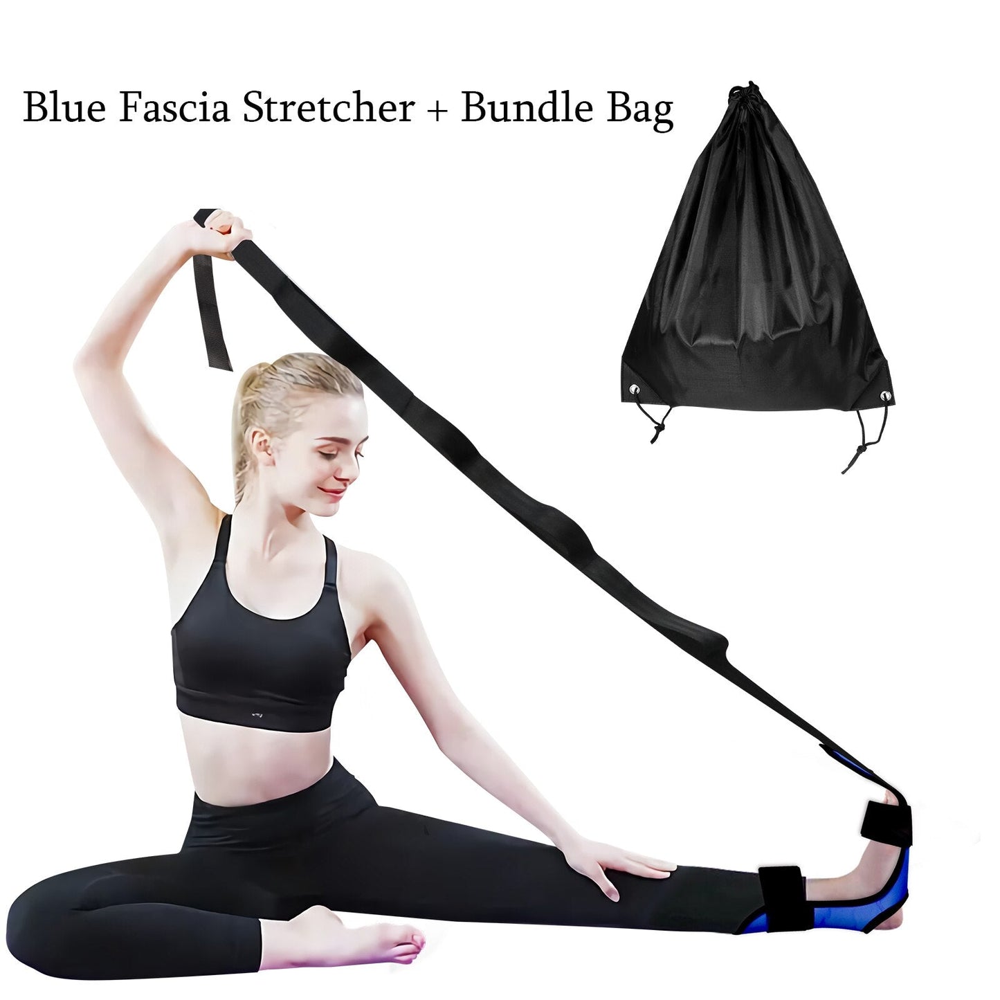 Anyfit Yoga Band Stretcher Solid Blue Strap Resistance Belt With Bundle Bag