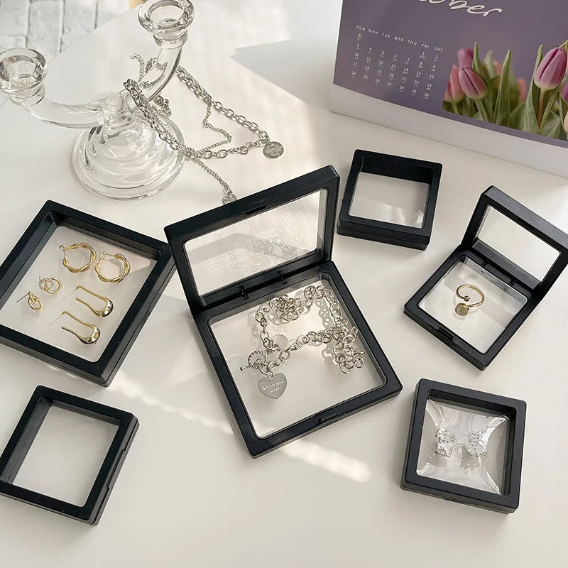 Anyhouz Jewelry Storage 10PCS Black Set 3D Floating Display Case Stands 11x11cm