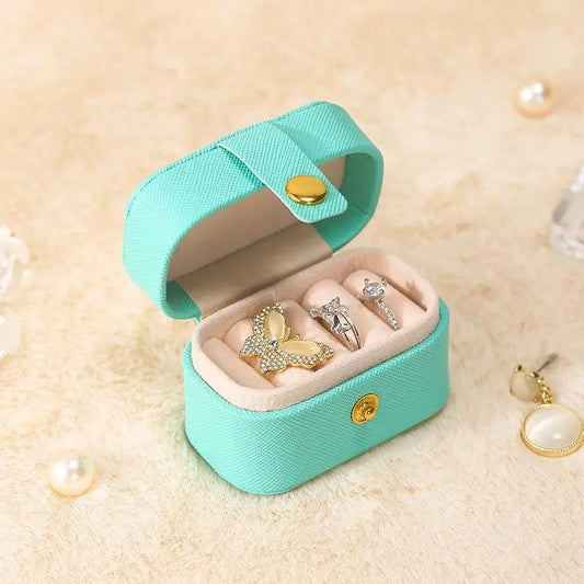 Anyhouz Jewelry Storage Mini Ring Box Portable 1pc Green