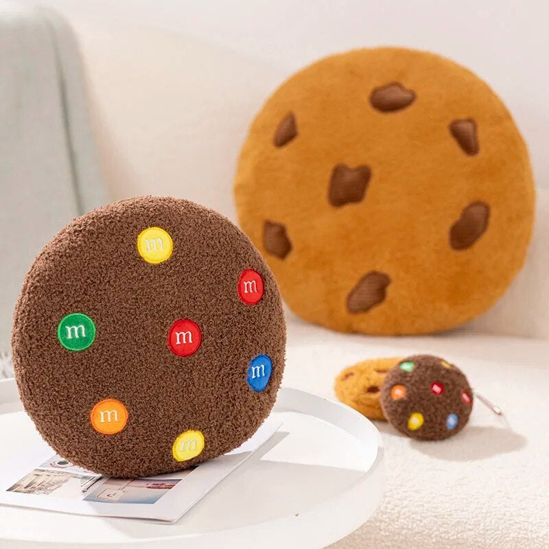 Anyhouz Plush Pillow Light Brown Chocolate Cookies Biscuit Shape Stuffed Soft Pillow Seat Cushion Room Decor 36cm