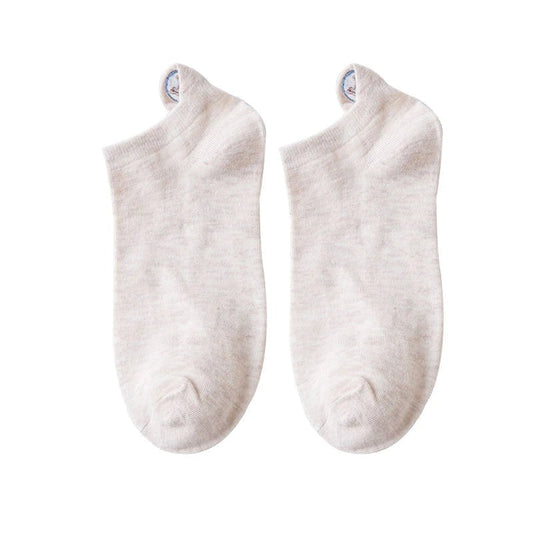 Anysox 5 Pairs One Size 4-5 Beige Unisex Candy Color Cotton Short Cute Socks