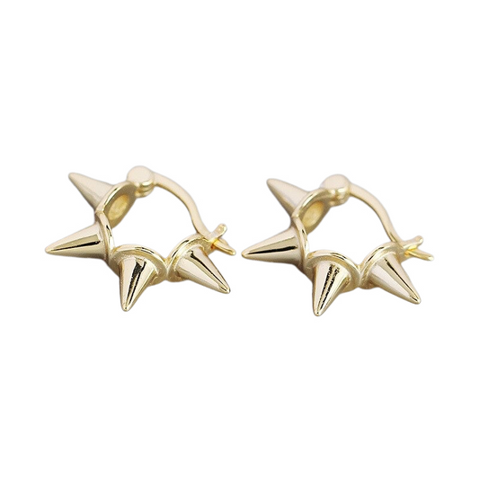 Anyco Earrings Punk Minimalist Rivets Ear Buckle Gold