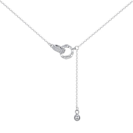 Anyco Necklace Silver Fashionable Sterling Silver Cubic Chain Decor Pendant