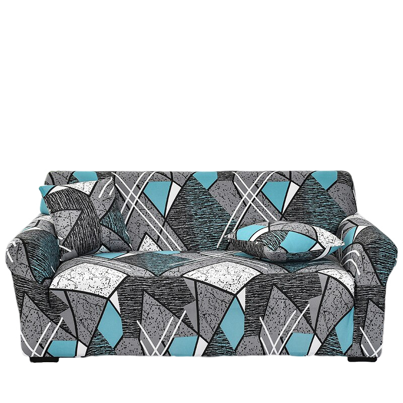 Anyseat Sofa Cover Dark Grey Geometric Style 4 Seater