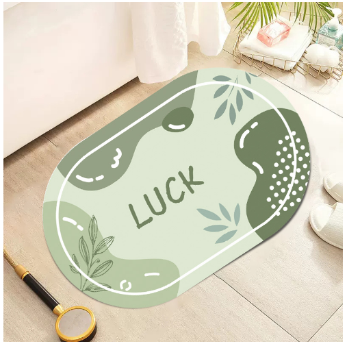 Anyhouz Green Oval Shape Door Floor Mats 50cm*80cm