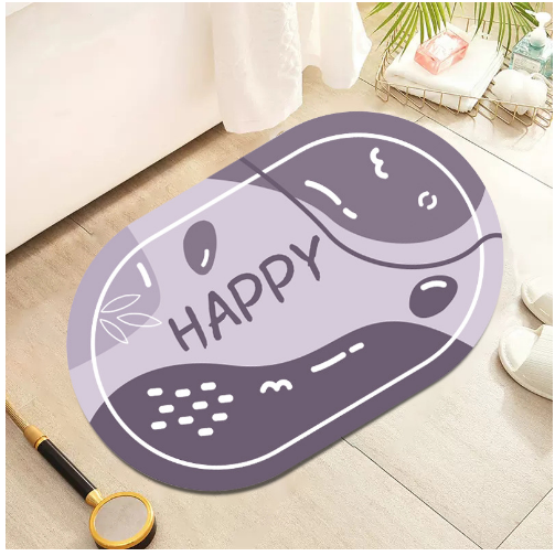 Anyhouz Purple Oval Shape Door Floor Mats 50cm*80cm