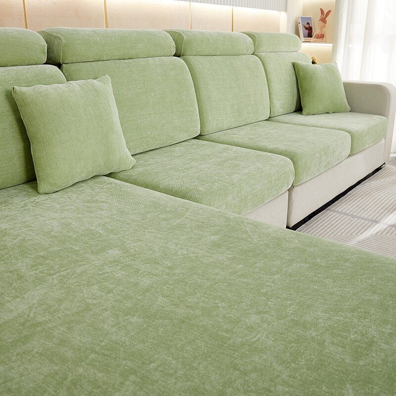 Anypillow Pillowcase 45X45Cm Mint Green Polyester Chenille Thick Stretchable Cushion For Living Room