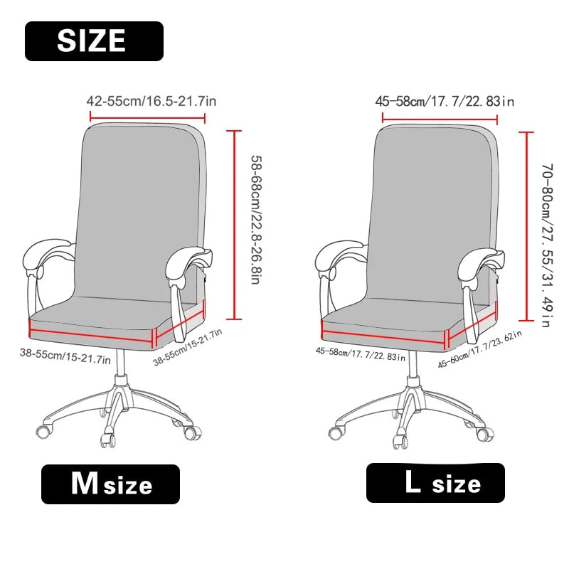 Anyhouz Office Chair Cover All Seasons Design Large Non-Slip Rotating Seat Case Universal Armrest Chair Protector