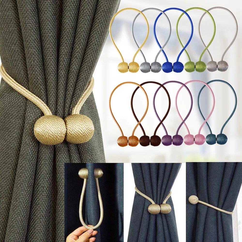 Anyhouz Curtain Tie Cream 2 Pcs Buckle Holder Magnetic