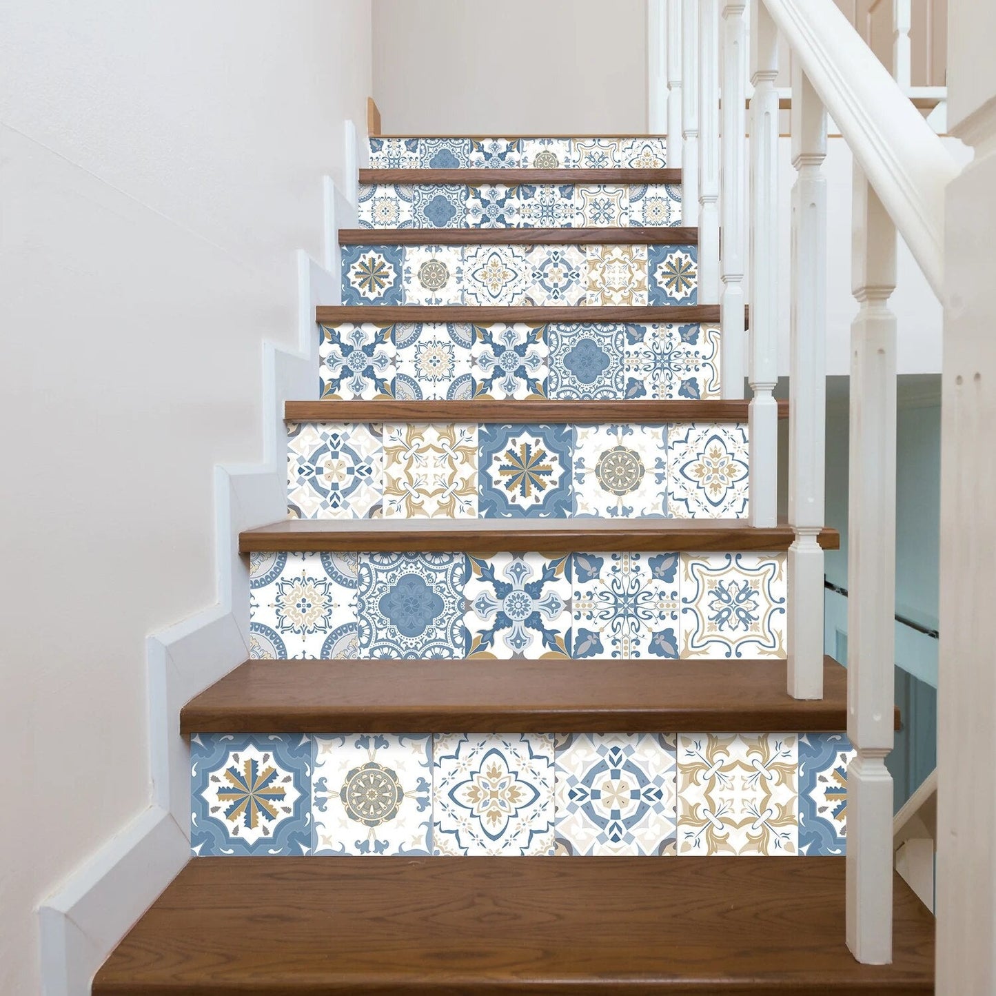 Anyhouz Wallpaper Gray 10cmx10cm 24 Pcs Modern Retro Style PVC Tile Stickers