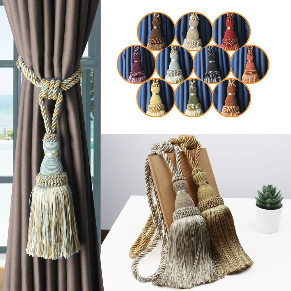 Anyhouz Curtain Tie Gold Tassel Curtain Tieback Hanging Ball