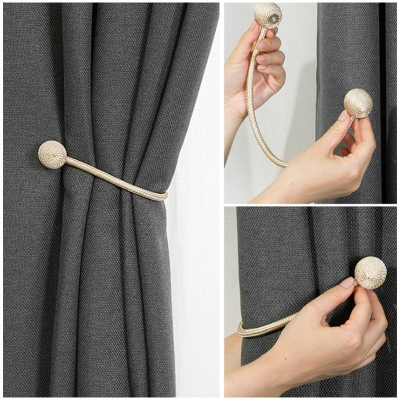 Anyhouz Curtain Tie Gold 2 Pcs Buckle Holder Magnetic