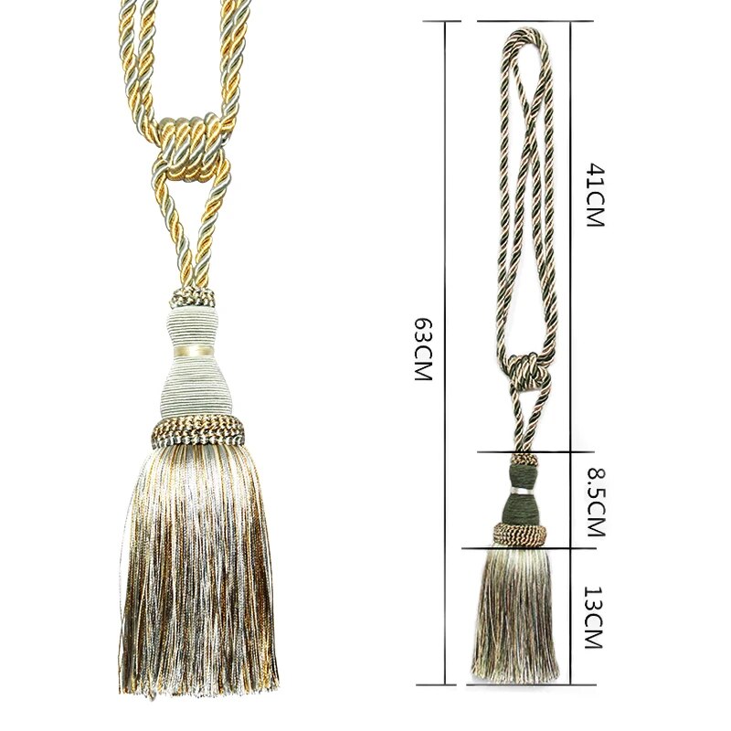 Anyhouz Curtain Tie Beige Tassel Curtain Tieback Hanging Ball