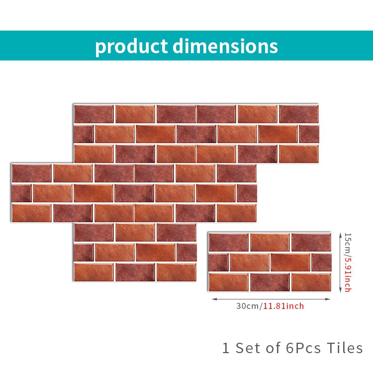 Anyhouz Wallpaper Green 12 Pcs Waterproof Self Adhesive Removable Wall Sticker