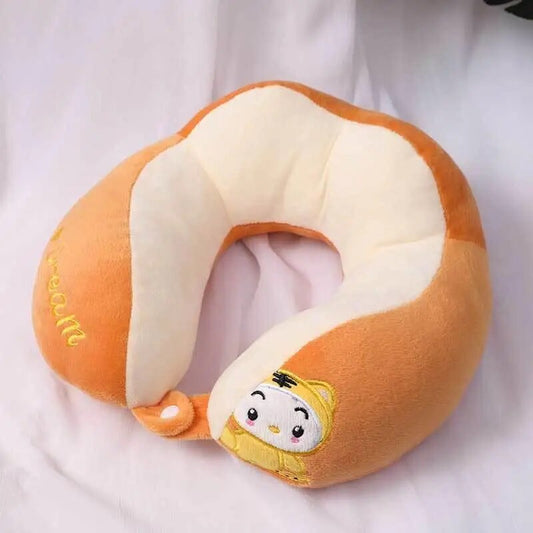 Anypack Neck Pillow Orange 28x28cm Cartoon Cute U-Shaped Comfortable Sleep Headrest