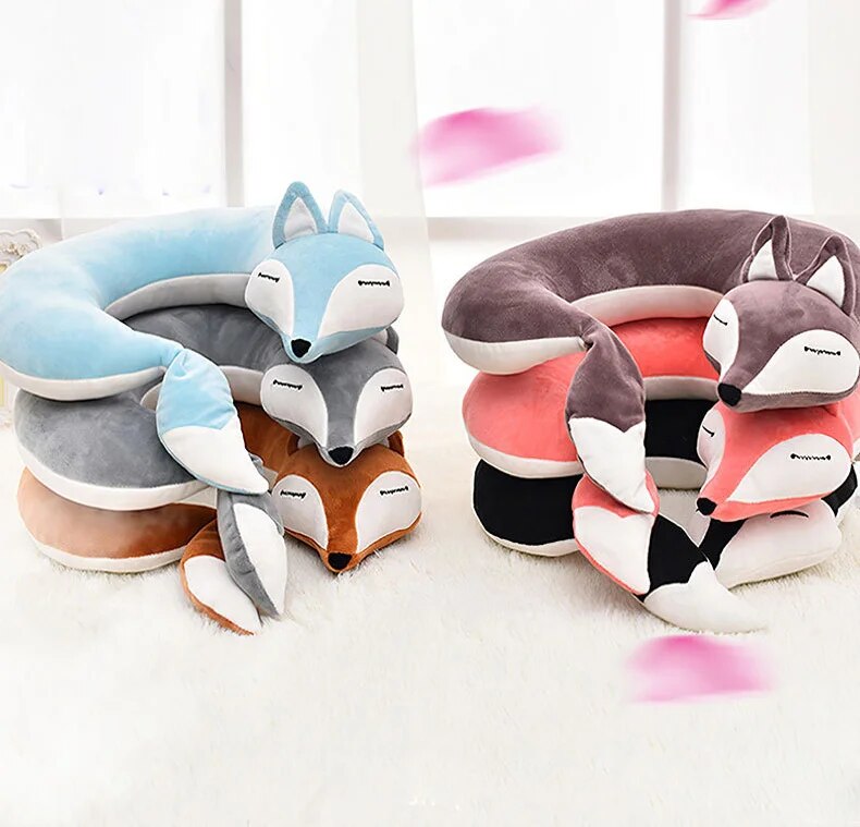 Anypack Neck Pillow Grey 30x30x8cm Creative Cartoon U-Shaped Cute Comfortable Sleep Headrest