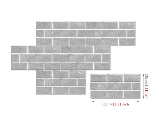 Anyhouz Wallpaper Industrial Gray 12 Pcs Waterproof Self Adhesive Removable Wall Sticker