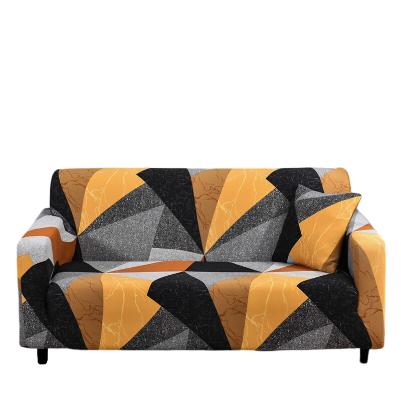 Anyseat Sofa Cover Golden Yellow Geometric Style 4 Seater
