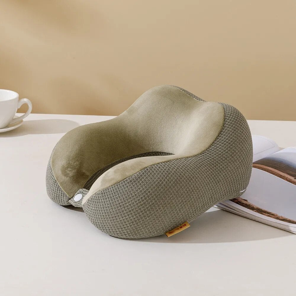 Anypillow Neck Pillow Army Green 30x25x13cm Memory Foam Slow Rebound Comfortable Sleep Headrest