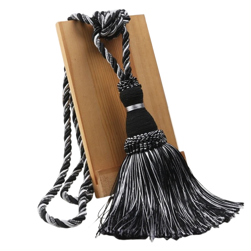 Anyhouz Curtain Tie Black Tassel Curtain Tieback Hanging Ball