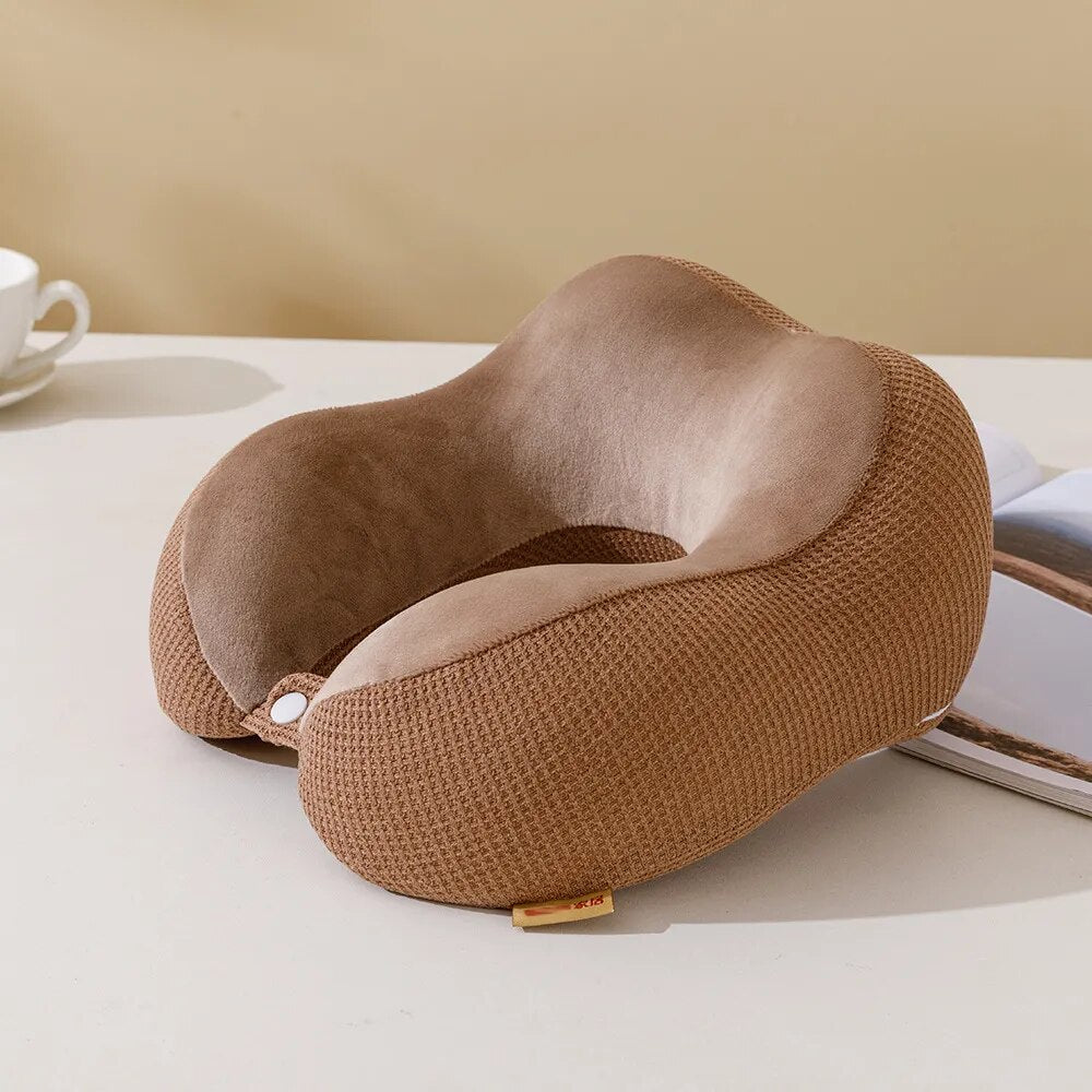 Anypillow Neck Pillow Dark Brown 30x25x13cm Memory Foam Slow Rebound Comfortable Sleep Headrest