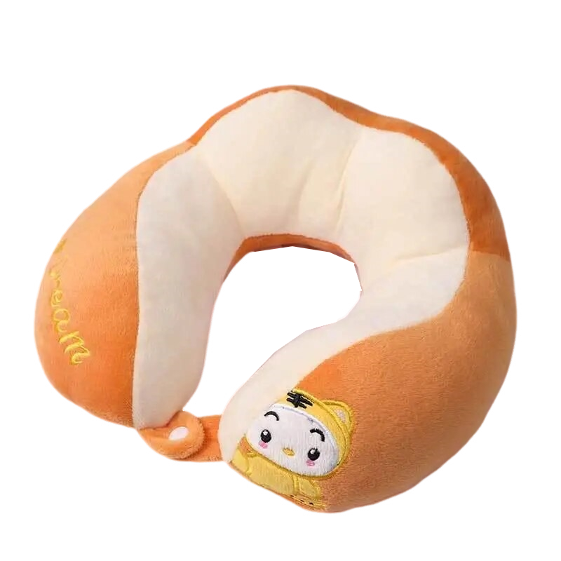 Anypillow Neck Pillow Orange 28x28cm Cartoon Cute U-Shaped Comfortable Sleep Headrest